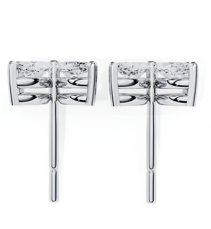 LGD Solitaire Ear Studs (0.88 cts) Marquise Flower Stone DCER-25