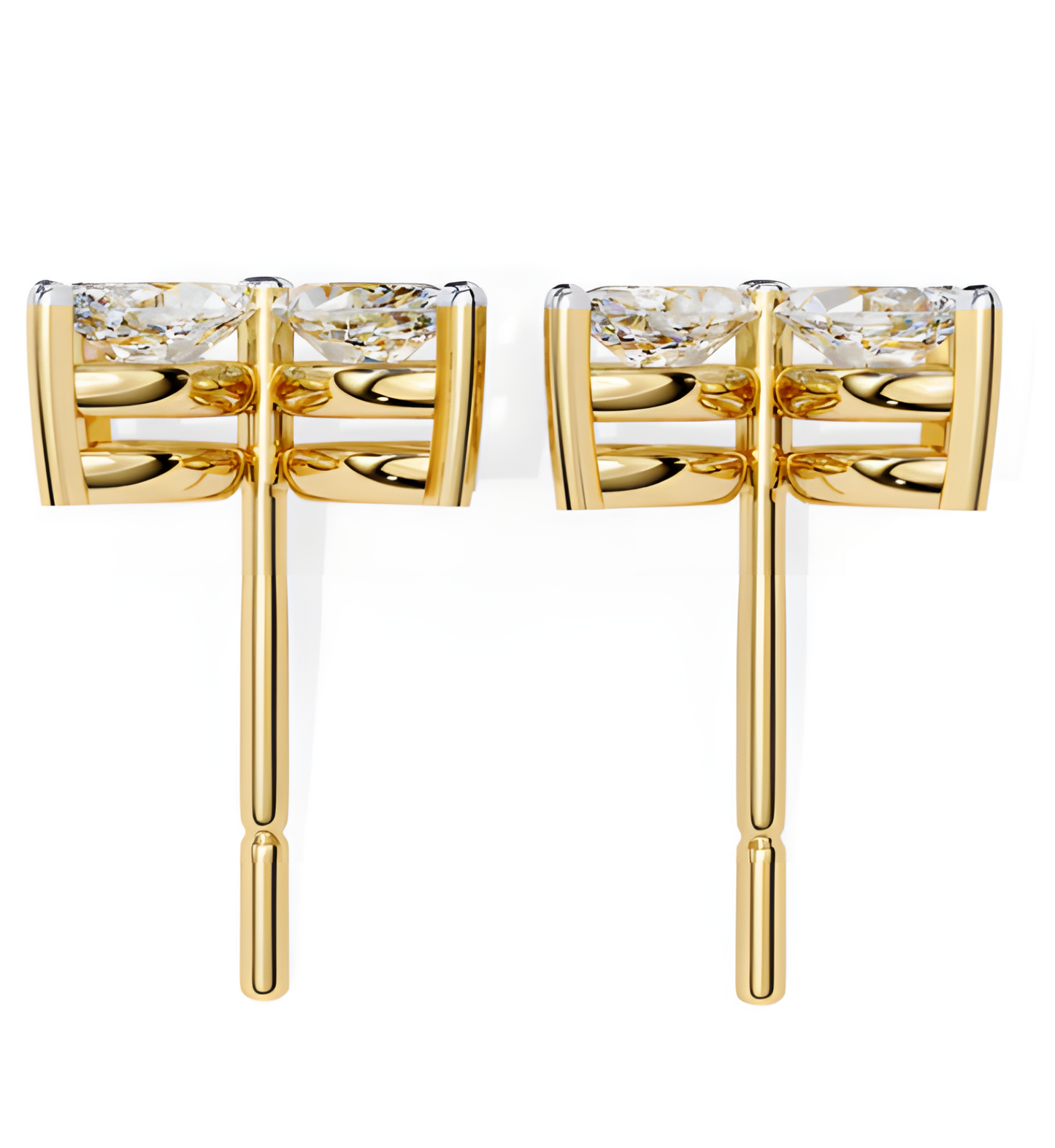 LGD Solitaire Ear Studs (0.88 cts) Marquise Flower Stone DCER-25