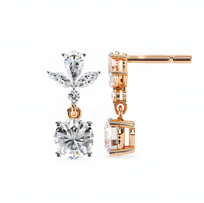LGD Solitaire Ear Studs (1.84 cts) Round Stone DCER-26
