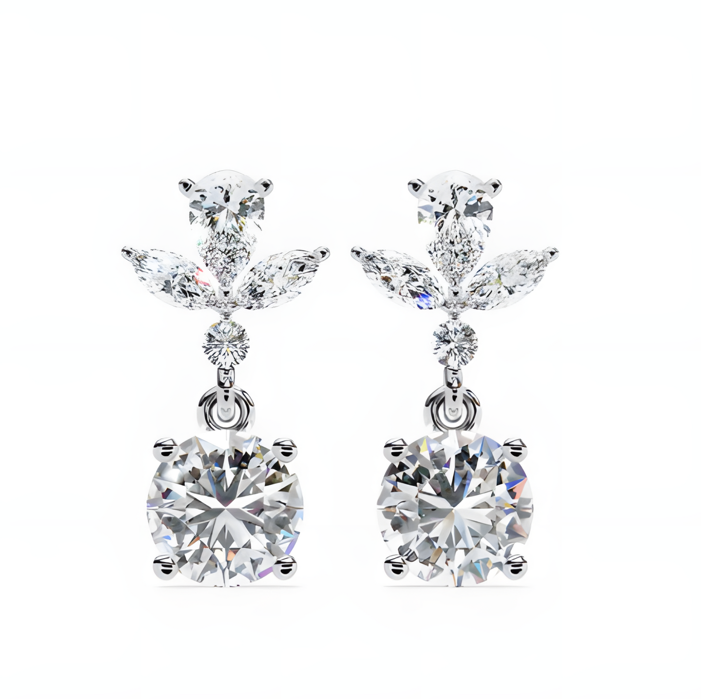 LGD Solitaire Ear Studs (1.84 cts) Round Stone DCER-26
