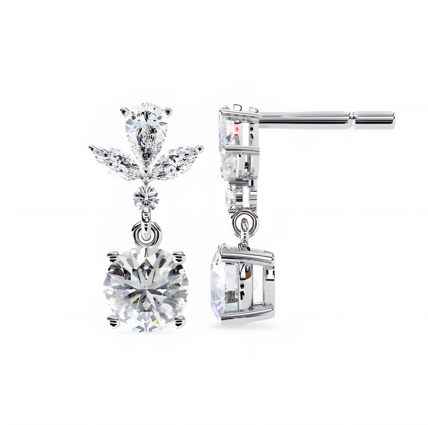 LGD Solitaire Ear Studs (1.84 cts) Round Stone DCER-26