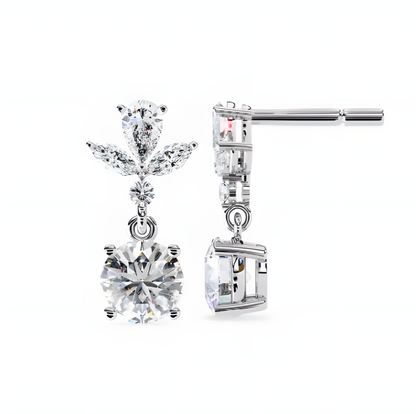 LGD Solitaire Ear Studs (1.84 cts) Round Stone DCER-26