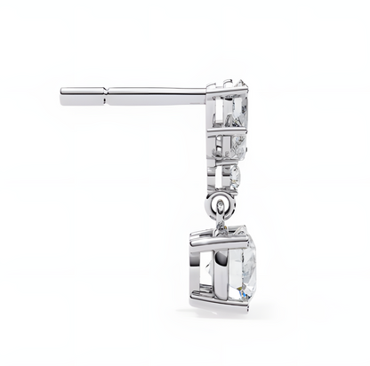 LGD Solitaire Ear Studs (1.84 cts) Round Stone DCER-26