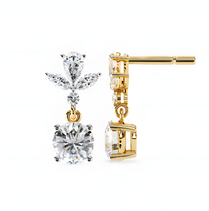 LGD Solitaire Ear Studs (1.84 cts) Round Stone DCER-26