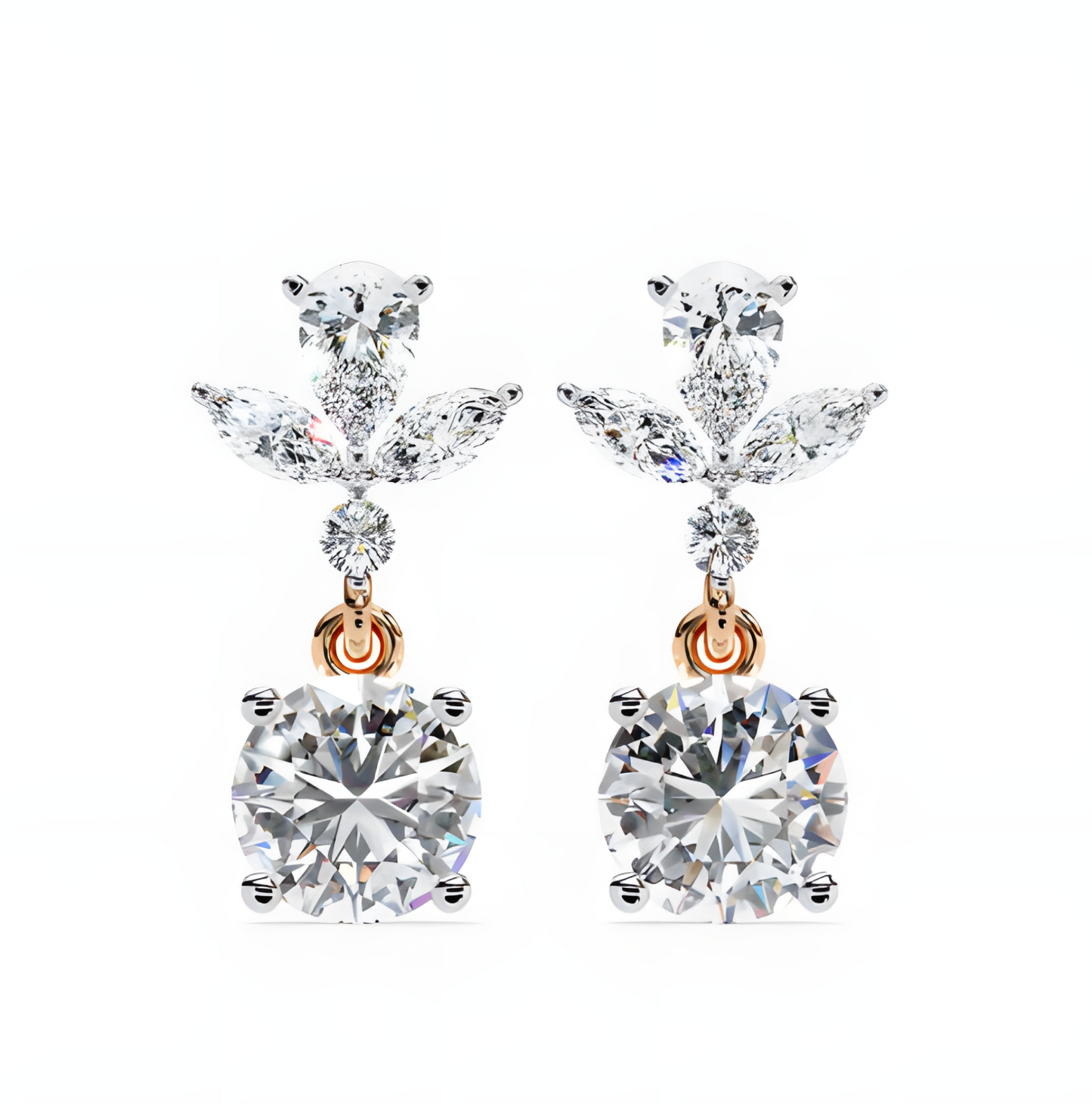 LGD Solitaire Ear Studs (1.84 cts) Round Stone DCER-26