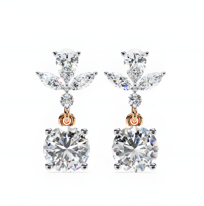 LGD Solitaire Ear Studs (1.84 cts) Round Stone DCER-26