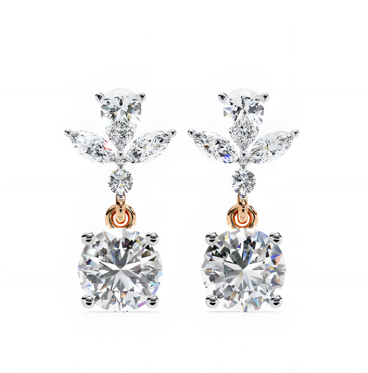 LGD Solitaire Ear Studs (1.84 cts) Round Stone DCER-26