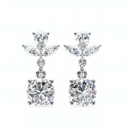 LGD Solitaire Ear Studs (1.84 cts) Round Stone DCER-26