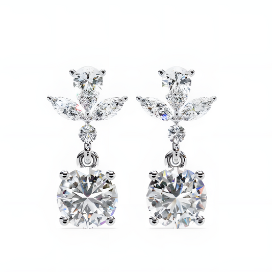 LGD Solitaire Ear Studs (1.84 cts) Round Stone DCER-26