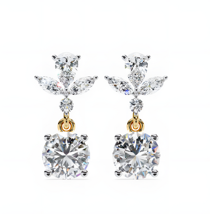 LGD Solitaire Ear Studs (1.84 cts) Round Stone DCER-26