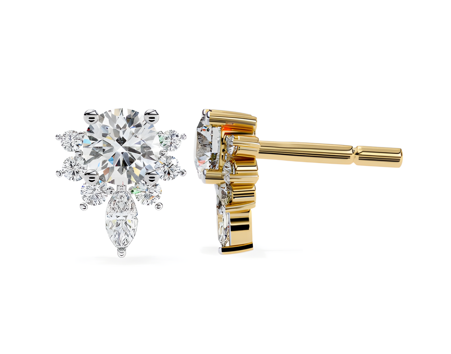 LGD Solitaire Ear Studs (0.70 cts) Round Stone DCER-27