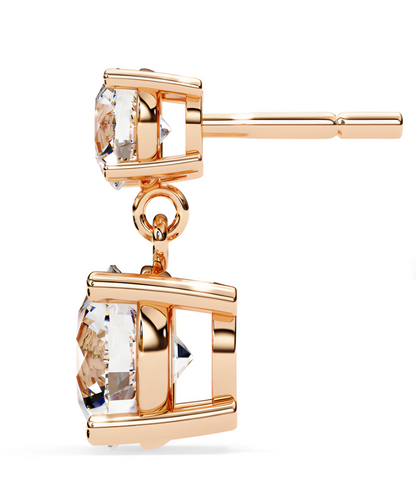 LGD Solitaire Ear Studs (2.89 cts) Round Stone DCER-13
