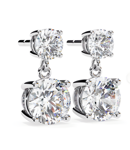 LGD Solitaire Ear Studs (2.89 cts) Round Stone DCER-13