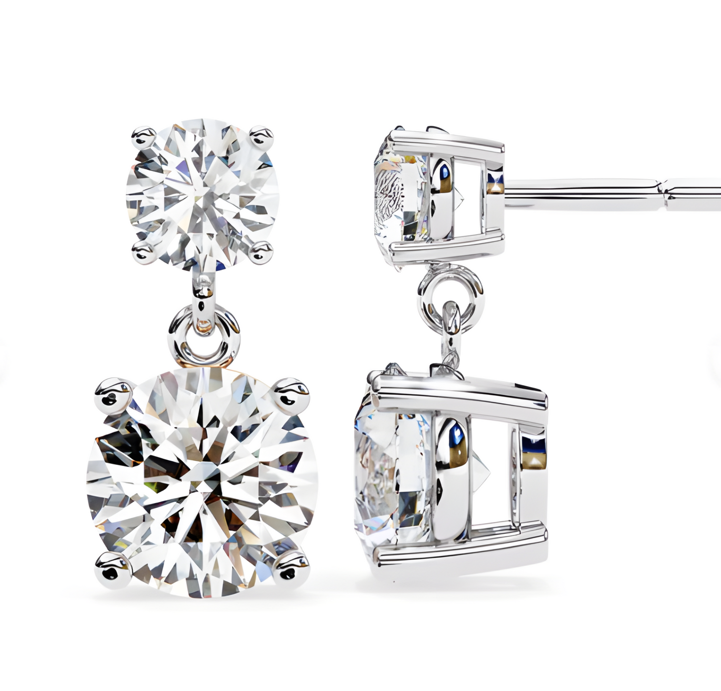 LGD Solitaire Ear Studs (2.89 cts) Round Stone DCER-13