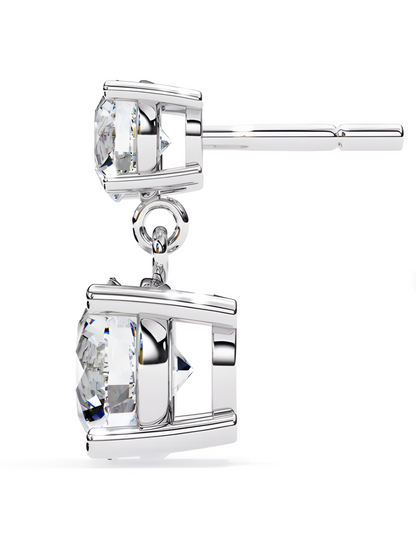 LGD Solitaire Ear Studs (2.89 cts) Round Stone DCER-13