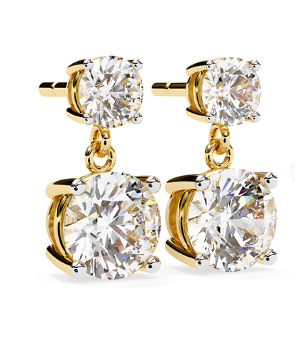 LGD Solitaire Ear Studs (2.89 cts) Round Stone DCER-13