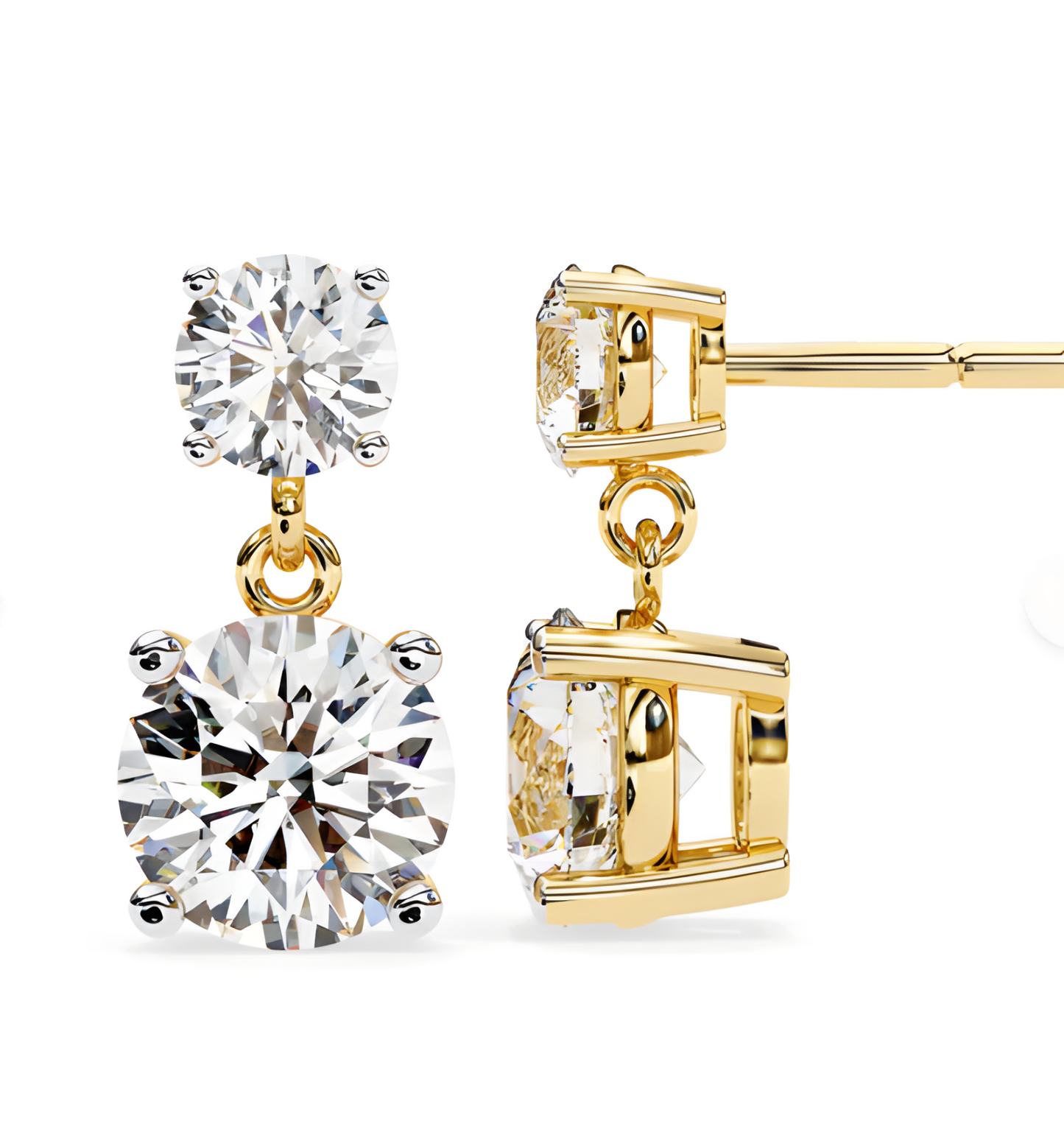 LGD Solitaire Ear Studs (2.89 cts) Round Stone DCER-13