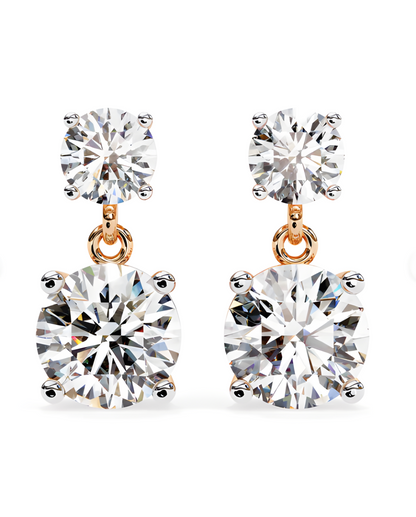 LGD Solitaire Ear Studs (2.89 cts) Round Stone DCER-13