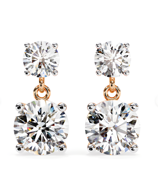 LGD Solitaire Ear Studs (2.89 cts) Round Stone DCER-13