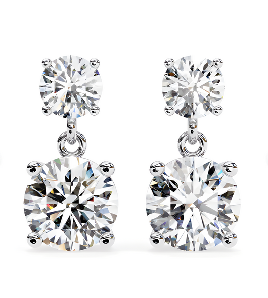 LGD Solitaire Ear Studs (2.89 cts) Round Stone DCER-13