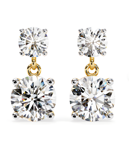 LGD Solitaire Ear Studs (2.89 cts) Round Stone DCER-13