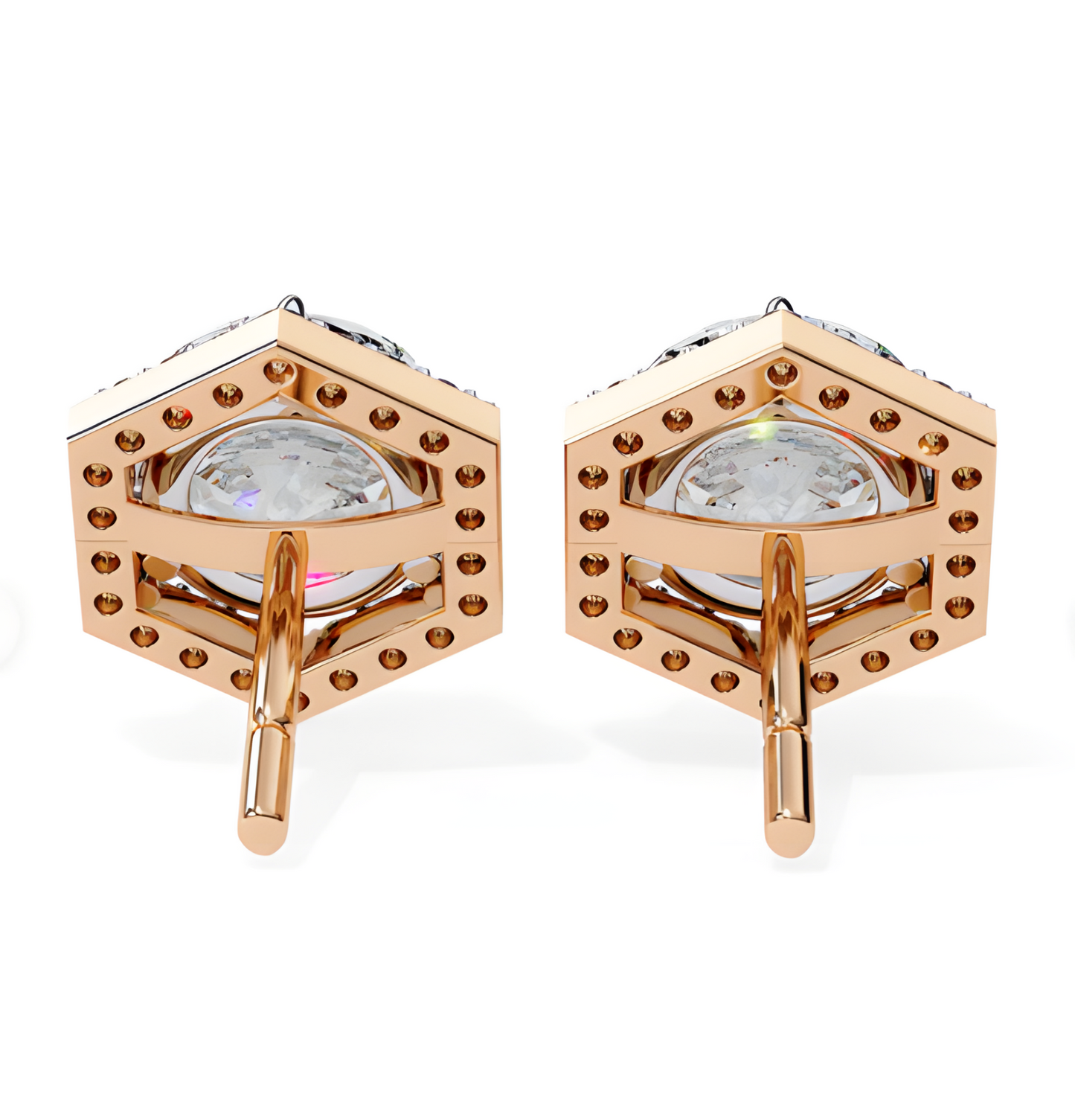 LGD Solitaire Ear Studs (2.36 cts) Hexagonal  DCER-28
