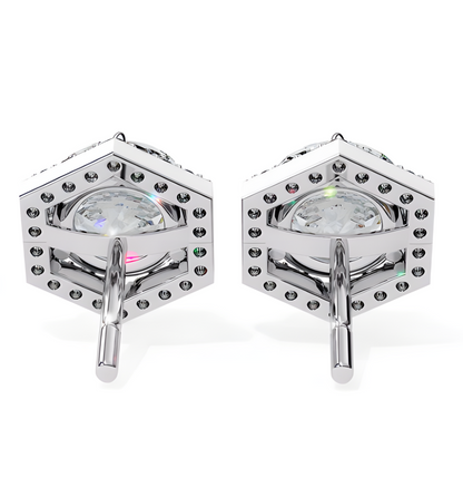 LGD Solitaire Ear Studs (2.36 cts) Hexagonal  DCER-28
