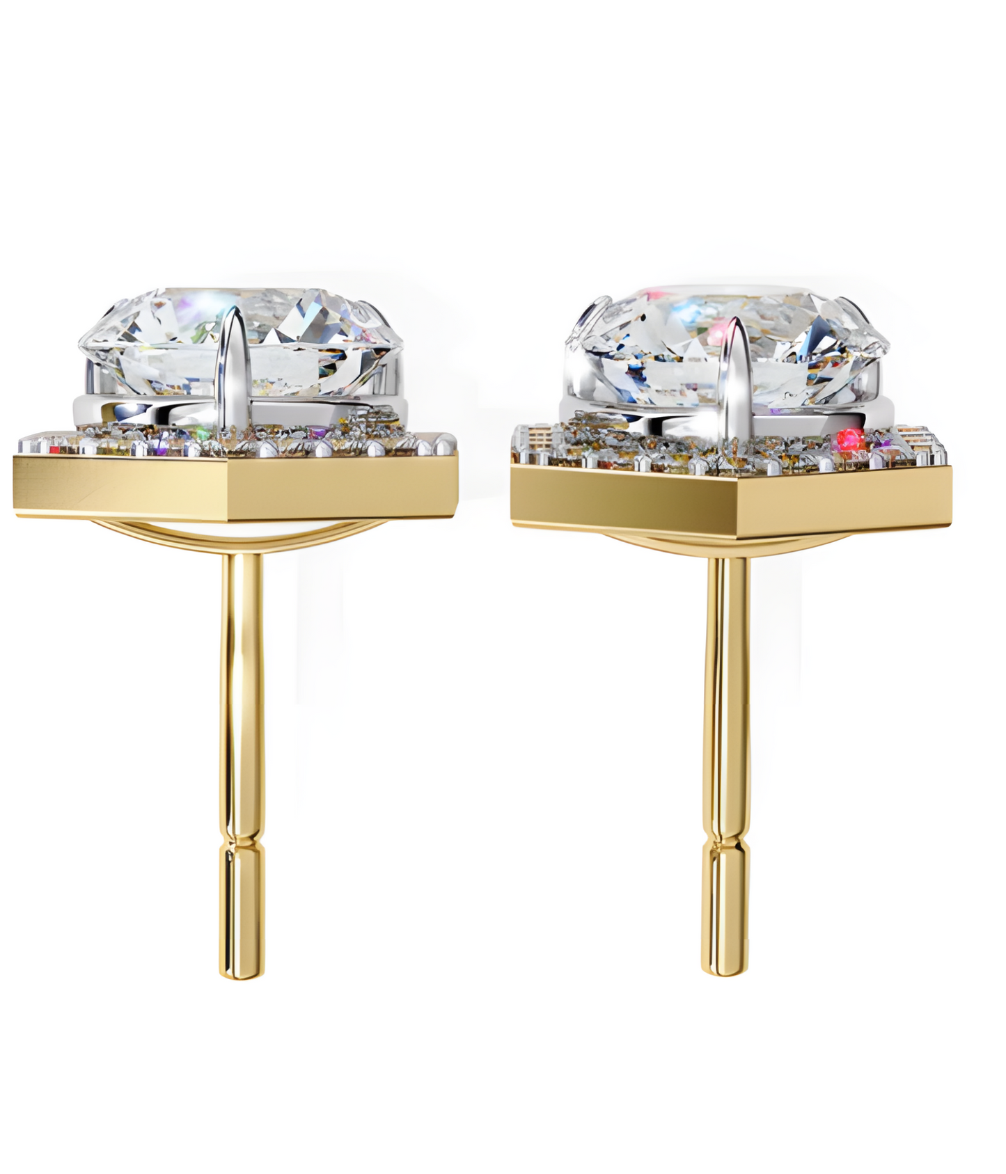 LGD Solitaire Ear Studs (2.36 cts) Hexagonal  DCER-28