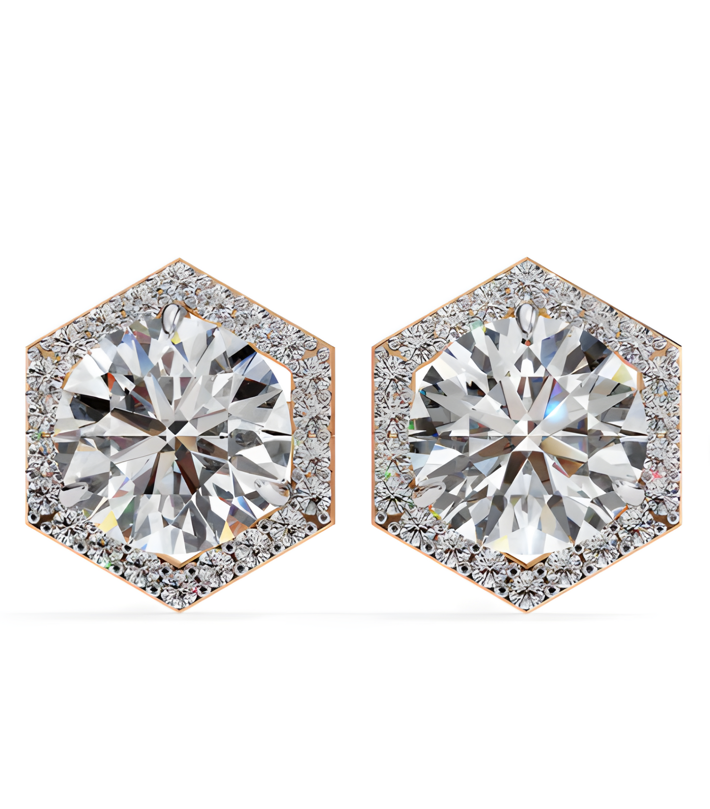 LGD Solitaire Ear Studs (2.36 cts) Hexagonal  DCER-28