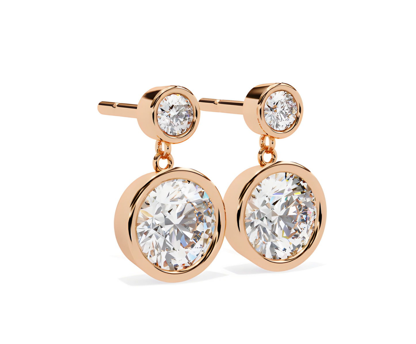 LGD Solitaire Ear Studs (1.76 cts) Round Stone DCER-30