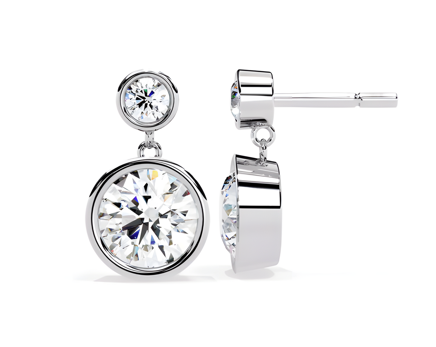 LGD Solitaire Ear Studs (1.76 cts) Round Stone DCER-30