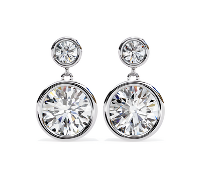 LGD Solitaire Ear Studs (1.76 cts) Round Stone DCER-30