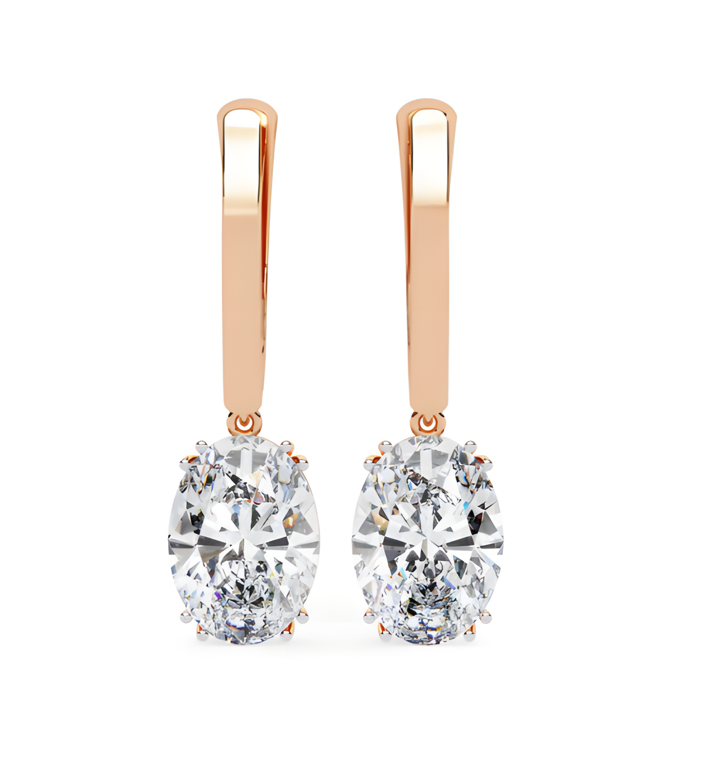 LGD Solitaire Ear Studs (1.62 cts) Oval Stone DCER-34
