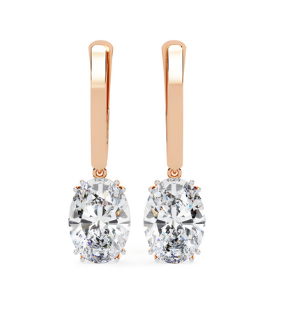 LGD Solitaire Ear Studs (1.62 cts) Oval Stone DCER-34