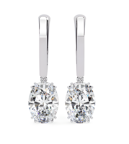 LGD Solitaire Ear Studs (1.62 cts) Oval Stone DCER-34
