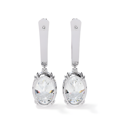 LGD Solitaire Ear Studs (1.62 cts) Oval Stone DCER-34