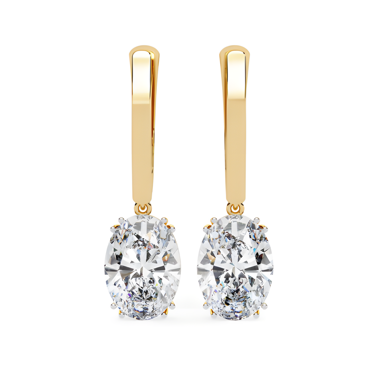 LGD Solitaire Ear Studs (1.62 cts) Oval Stone DCER-34