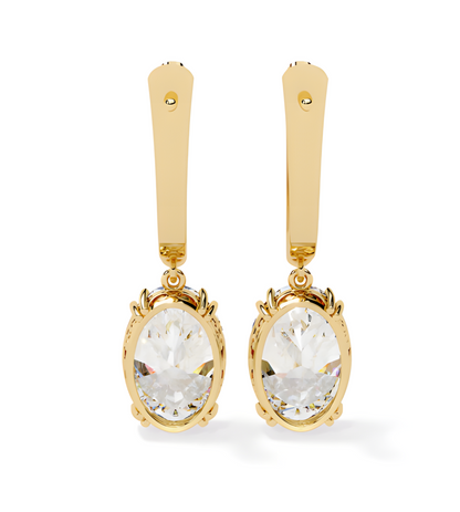 LGD Solitaire Ear Studs (1.62 cts) Oval Stone DCER-34