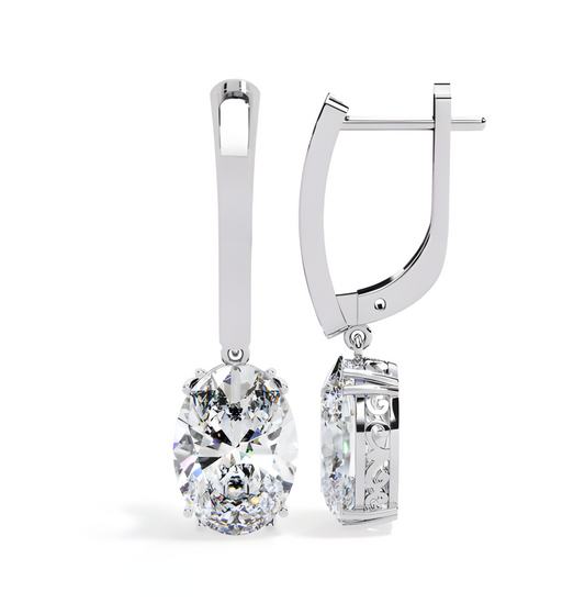 LGD Solitaire Ear Studs (1.62 cts) Oval Stone DCER-34