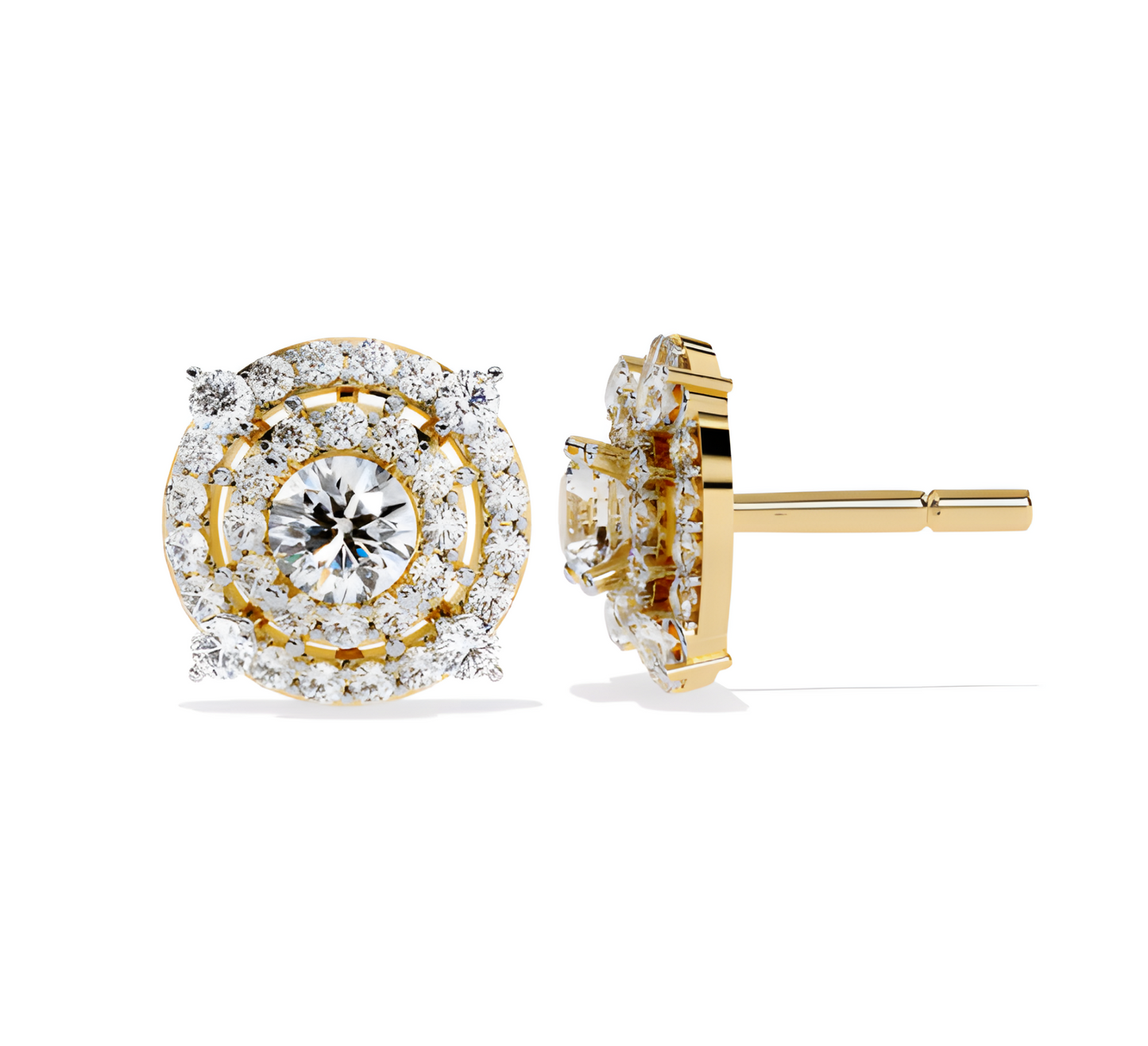 LGD Solitaire Ear Studs (2.32 cts) Round Stone DCER-36