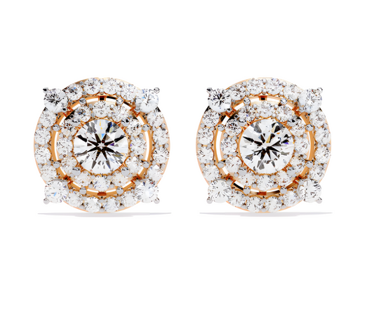 LGD Solitaire Ear Studs (2.32 cts) Round Stone DCER-36