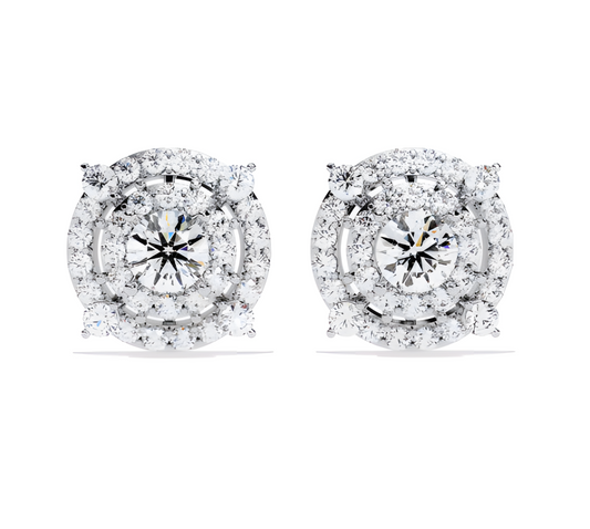 LGD Solitaire Ear Studs (2.32 cts) Round Stone DCER-36