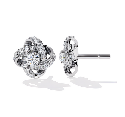 LGD Solitaire Ear Studs (0.89 cts) Round Stone DCER-37