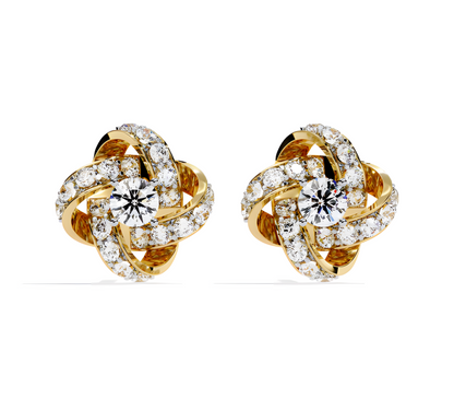 LGD Solitaire Ear Studs (0.89 cts) Round Stone DCER-37