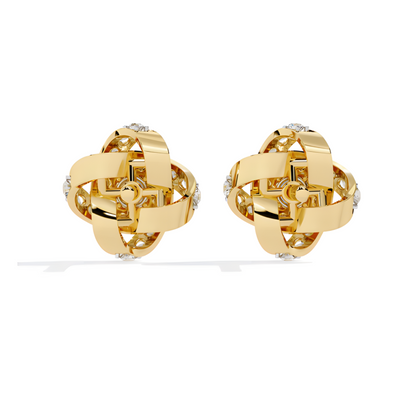 LGD Solitaire Ear Studs (0.89 cts) Round Stone DCER-37