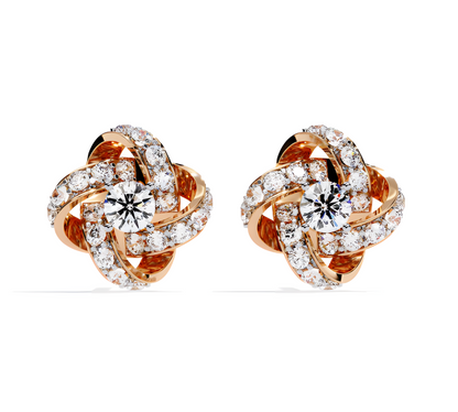 LGD Solitaire Ear Studs (0.89 cts) Round Stone DCER-37