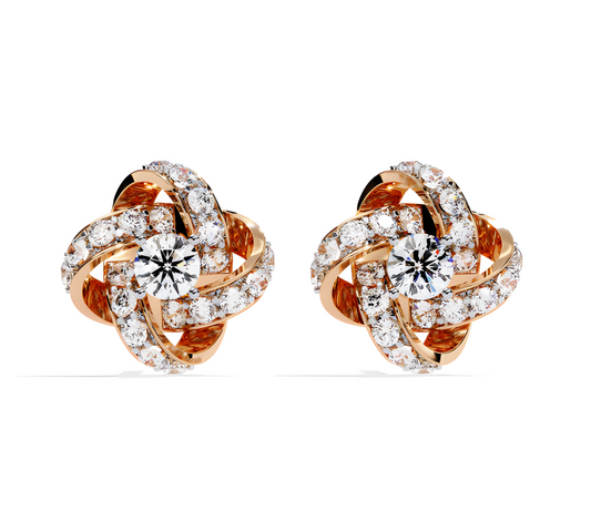 LGD Solitaire Ear Studs (0.89 cts) Round Stone DCER-37