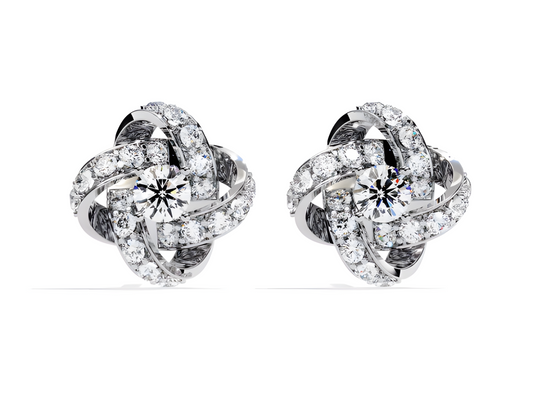 LGD Solitaire Ear Studs (0.89 cts) Round Stone DCER-37