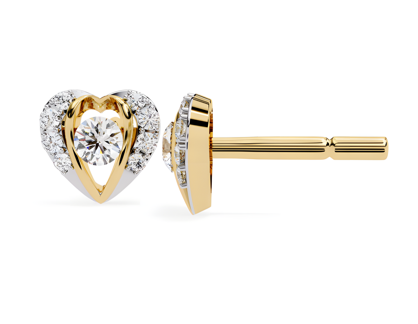 LGD Solitaire Ear Studs (1.00 cts) Round Stone DCER-38