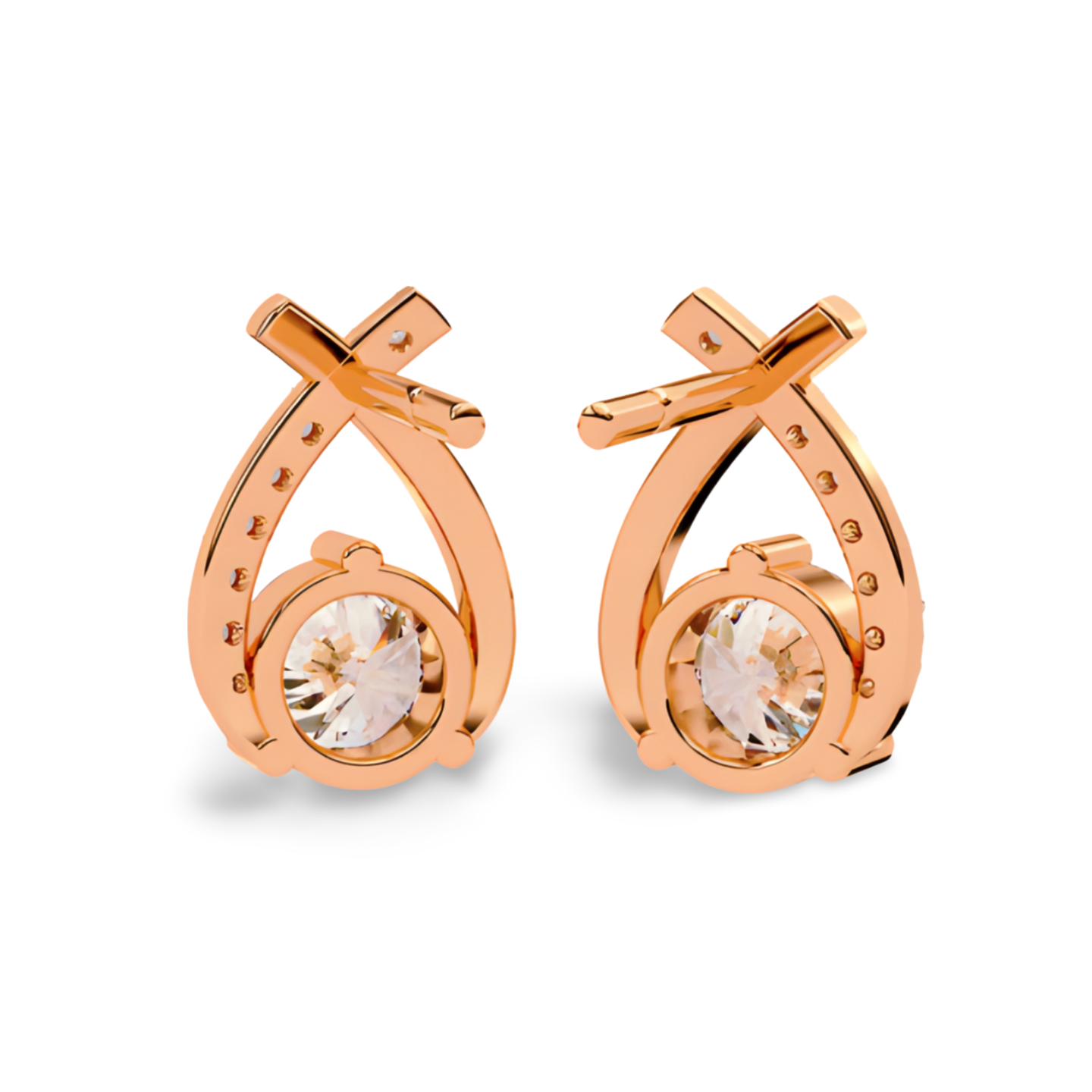 LGD Solitaire Ear Studs (1.33 cts) Round Stone DCER-40